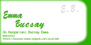 emma bucsay business card